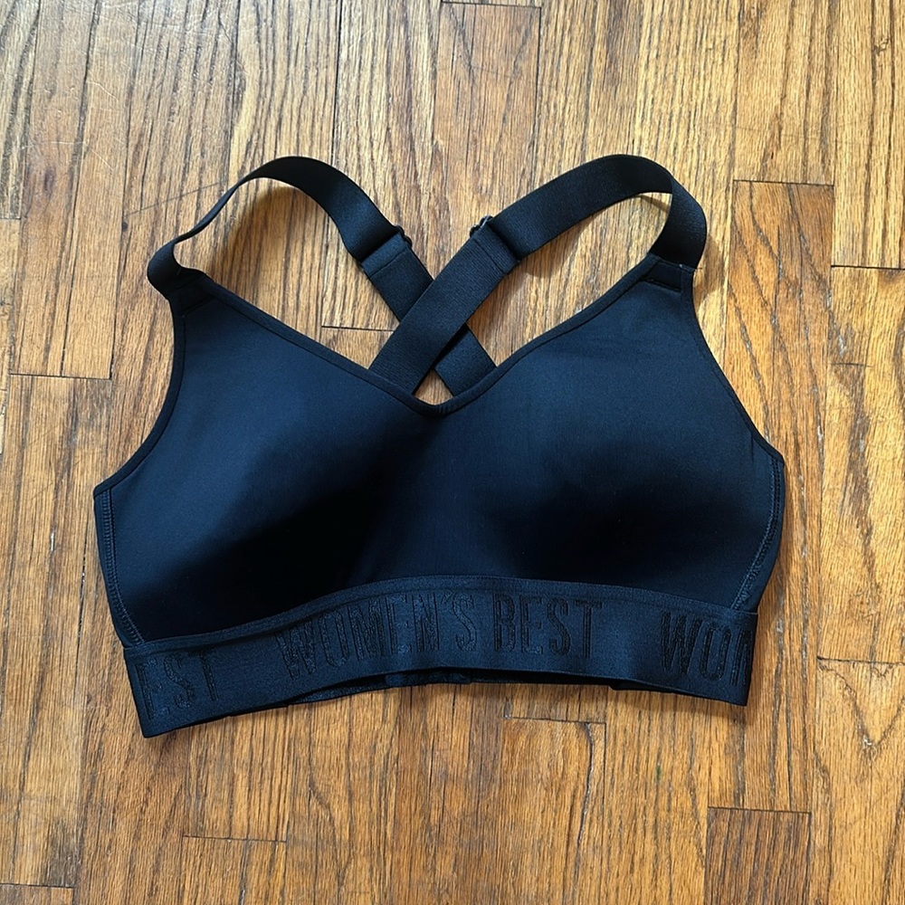Women’s Best Black Sports Bra with Cross Back Straps
